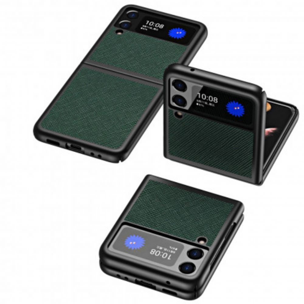 Hülle Für Samsung Galaxy Z Flip 3 5G Flip Case Strukturierter Lederstil