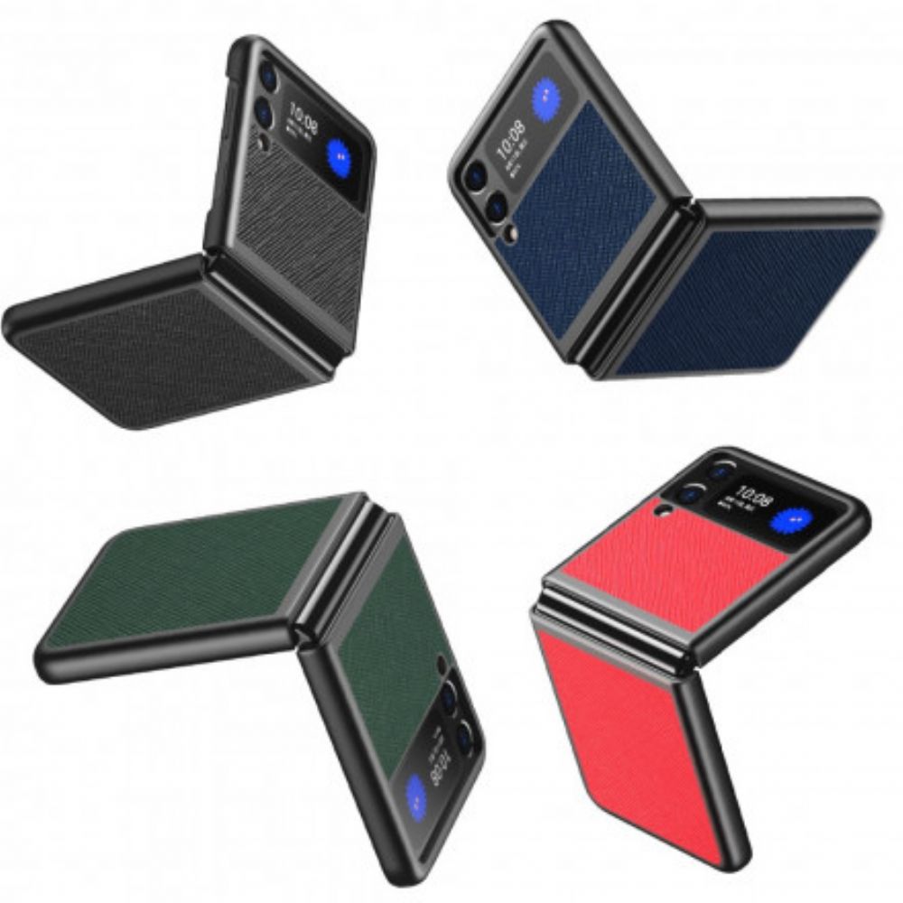 Hülle Für Samsung Galaxy Z Flip 3 5G Flip Case Strukturierter Lederstil