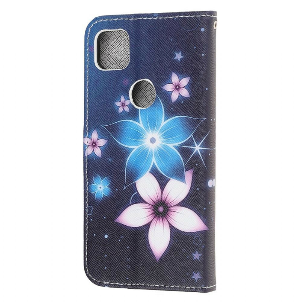 Flip Case Für Google Pixel 4a Mit Kordel Mondriemenblumen