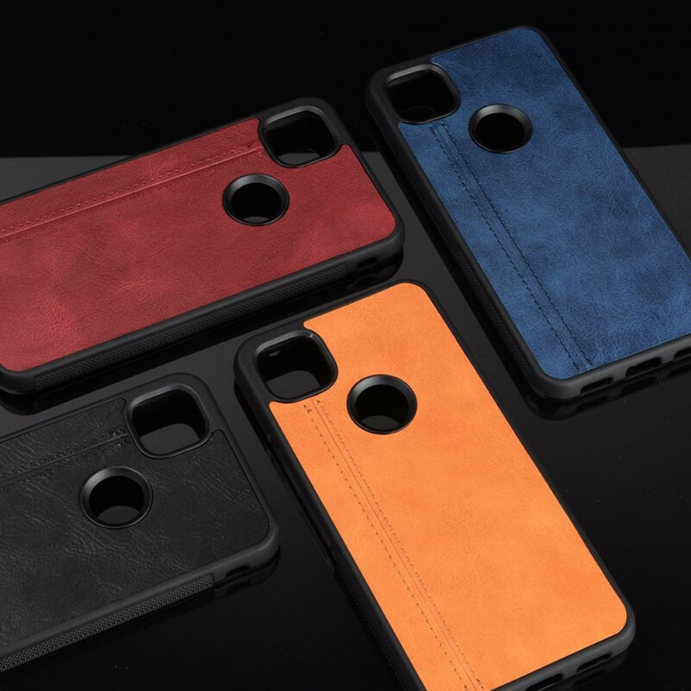 Hülle Für Google Pixel 4a Nähte Lederoptik