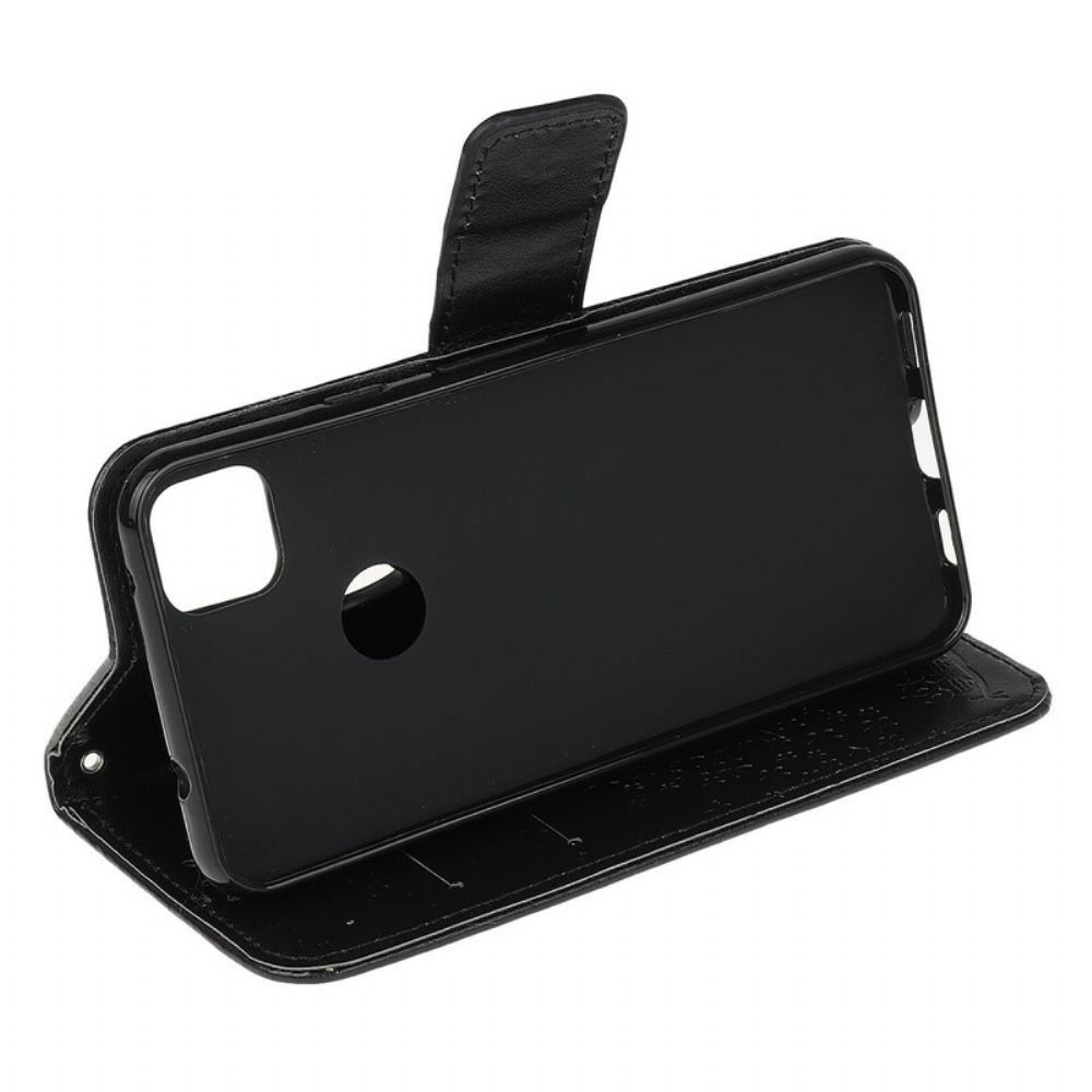 Lederhüllen Für Google Pixel 4a Mit Kordel Baum Und Riemcheneulen