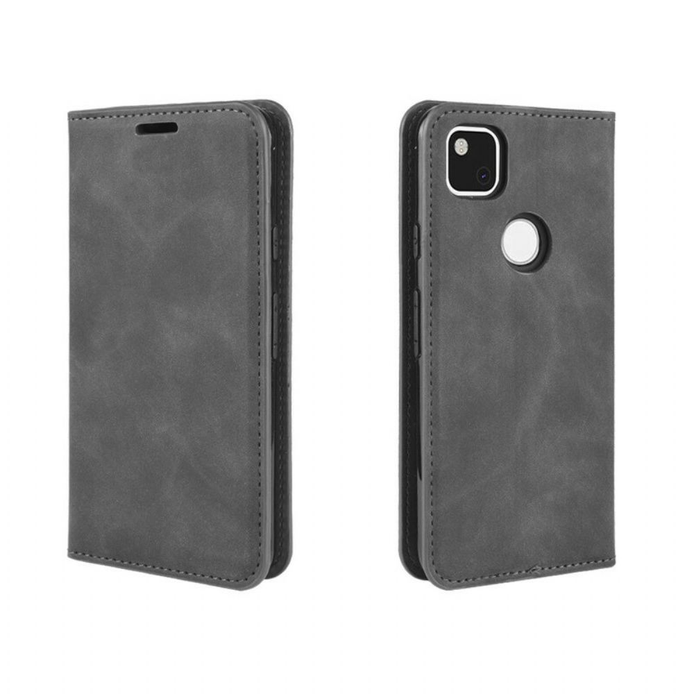 Schutzhülle Für Google Pixel 4a Flip Case Weicher Seidenleder-effekt
