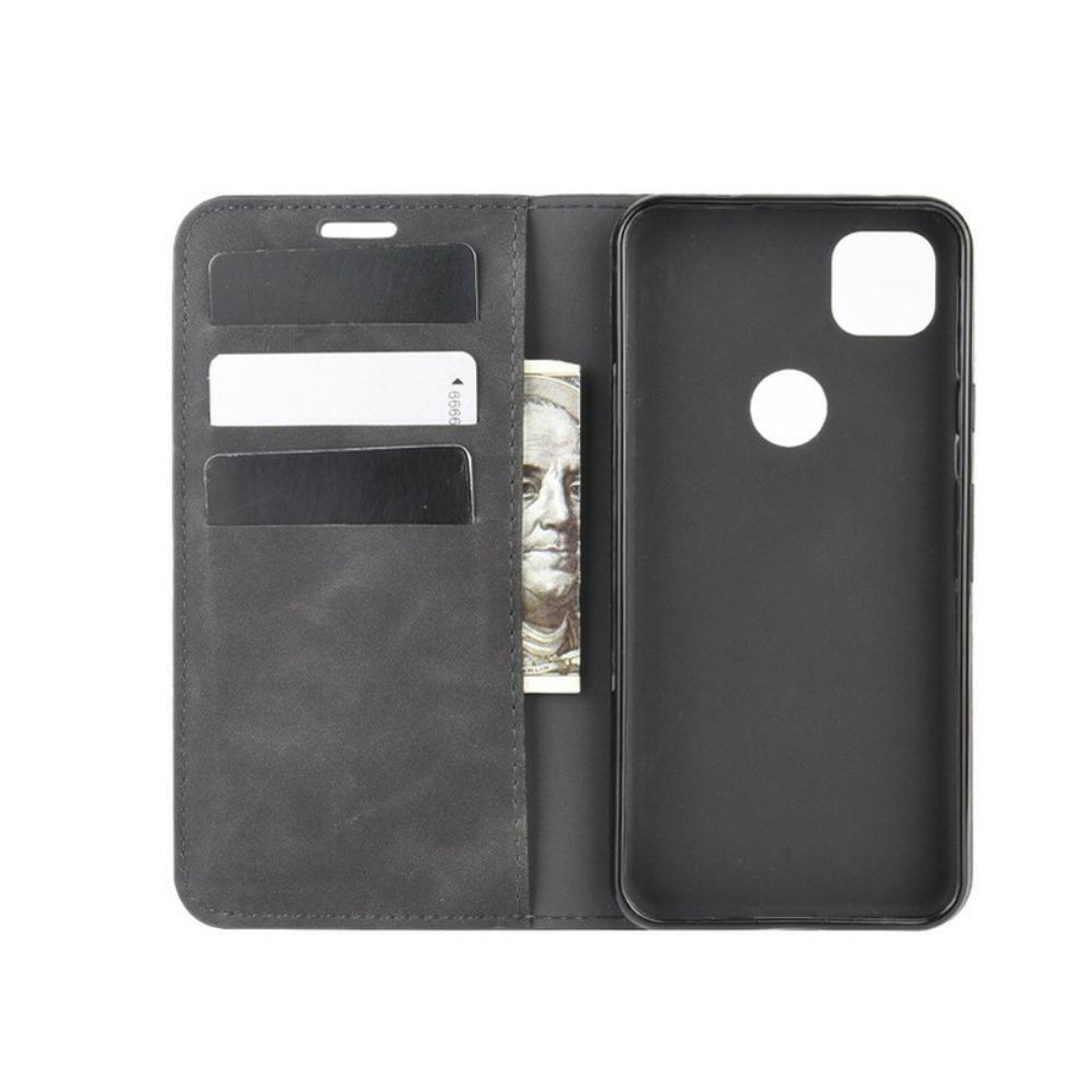 Schutzhülle Für Google Pixel 4a Flip Case Weicher Seidenleder-effekt