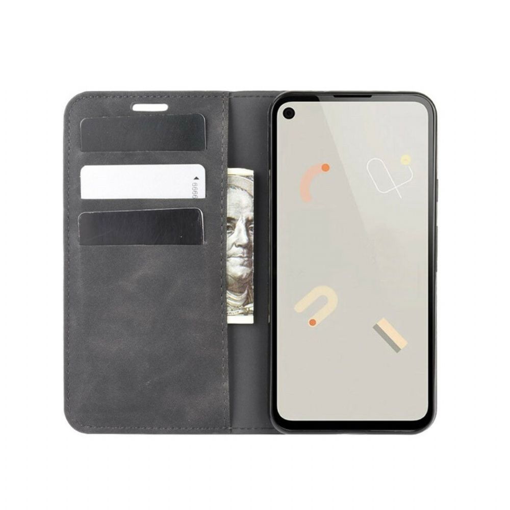 Schutzhülle Für Google Pixel 4a Flip Case Weicher Seidenleder-effekt