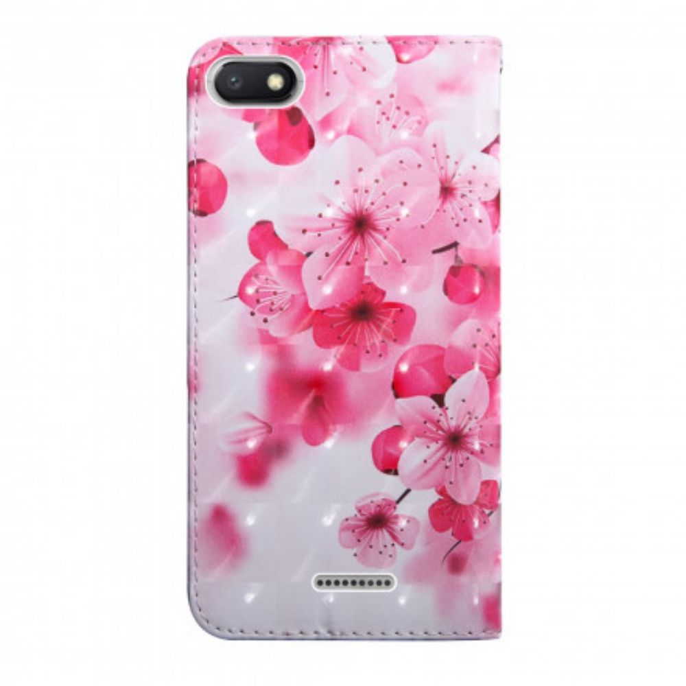 Flip Case Für Xiaomi Redmi 6A Rosa Blumen