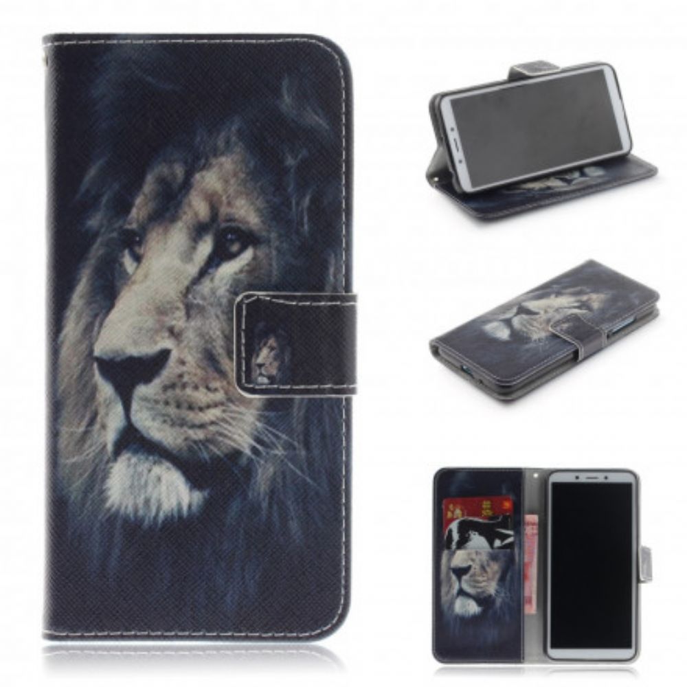 Flip Case Für Xiaomi Redmi 6A Träumender Löwe