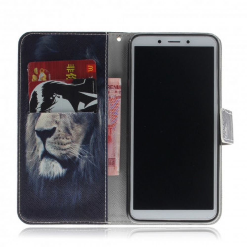 Flip Case Für Xiaomi Redmi 6A Träumender Löwe