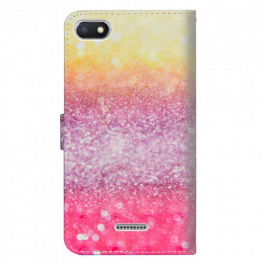 Lederhüllen Für Xiaomi Redmi 6A Magentafarbener Glitzerverlauf
