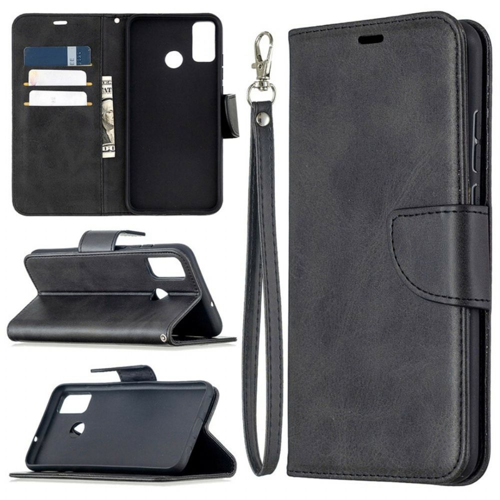 Lederhüllen Für Honor 9X Lite Flip Case Glatter Schräglappen