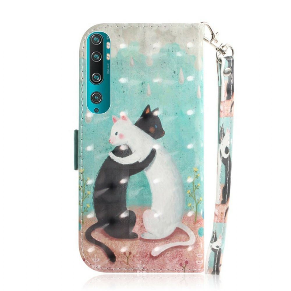 Lederhüllen Für Xiaomi Mi 10 / 10 Pro Mit Kordel Tanga-katzenfreunde