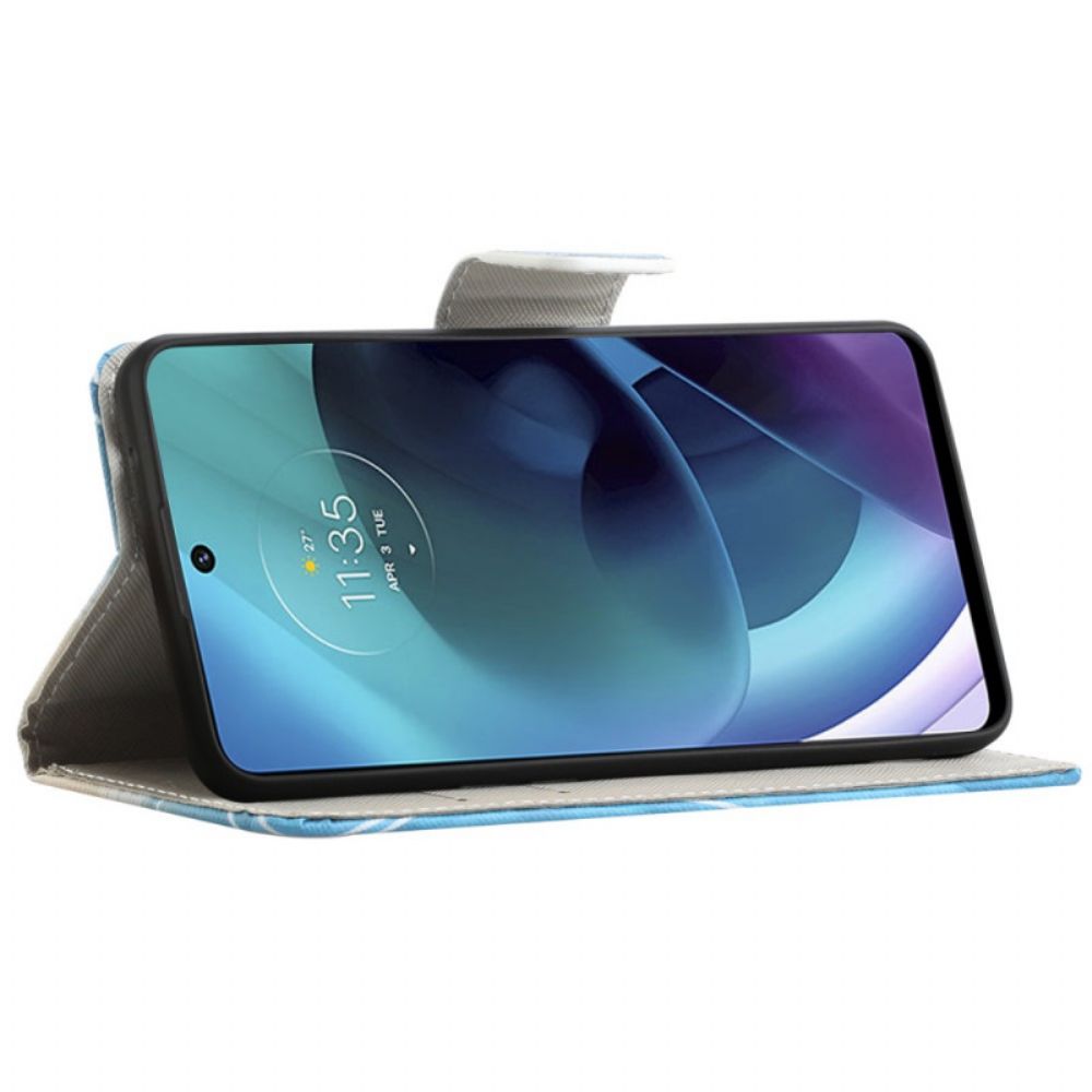 Flip Case Für Moto G51 5G Retro-eiffelturm