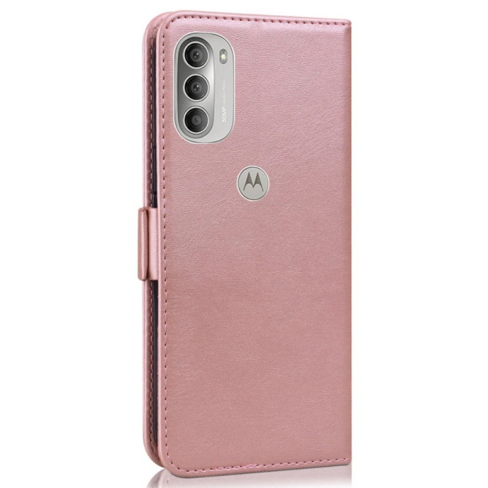 Lederhüllen Für Moto G51 5G Katze Und Schmetterlinge