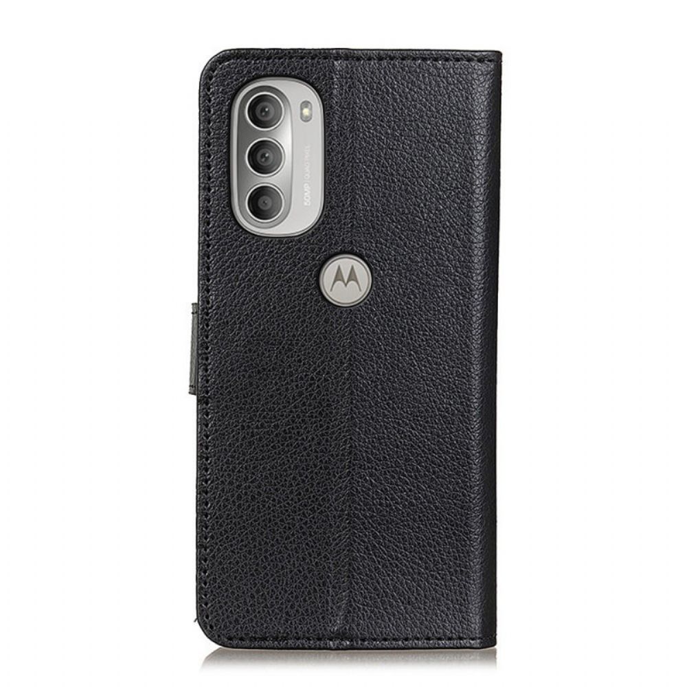 Lederhüllen Für Moto G51 5G Traditionell Litschi