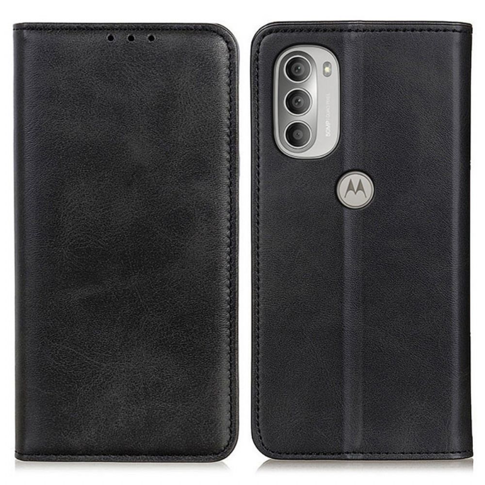 Schutzhülle Für Moto G51 5G Flip Case Strukturiertes Spaltleder