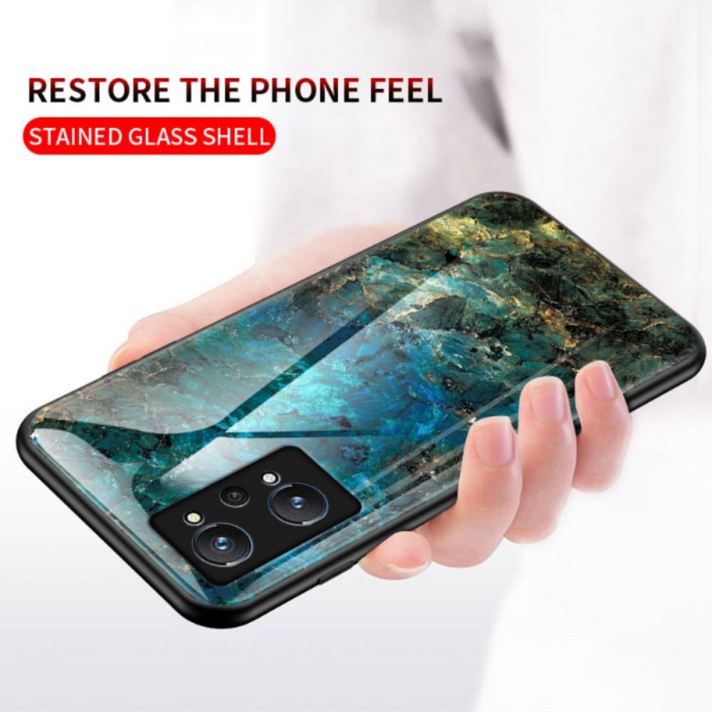Hülle Für Realme GT Neo 3T / Neo 2 Marmorfarben Gehärtetes Glas