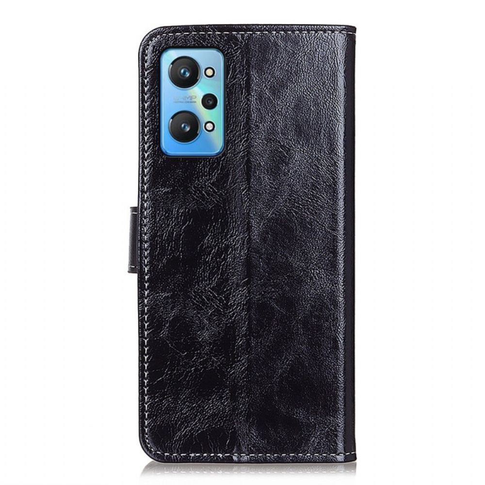 Lederhüllen Für Realme GT Neo 3T / Neo 2 Glänzende Und Sichtbare Nähte