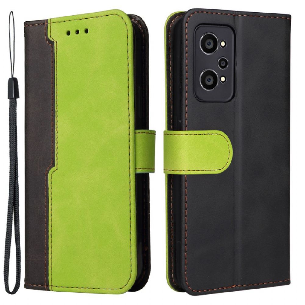 Lederhüllen Für Realme GT Neo 3T / Neo 2 Zweifarbig