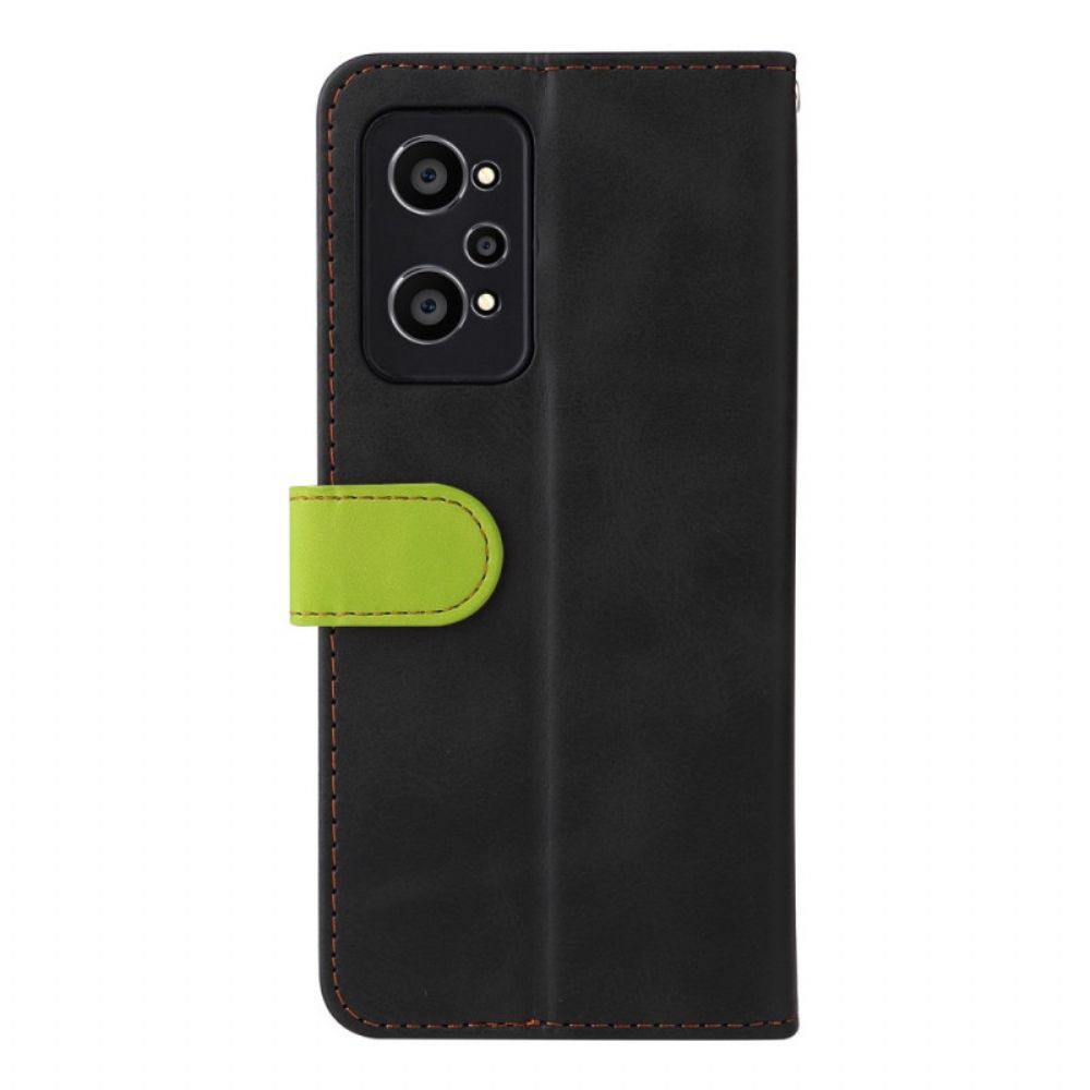 Lederhüllen Für Realme GT Neo 3T / Neo 2 Zweifarbig