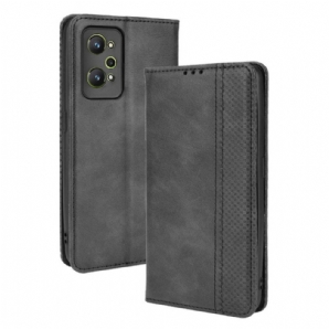 Schutzhülle Für Realme GT Neo 3T / Neo 2 Flip Case Stilisierter Vintage-ledereffekt