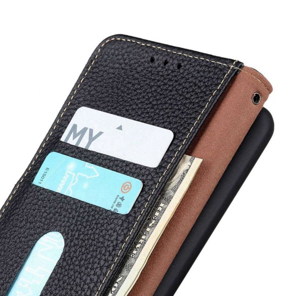 Flip Case Für Xiaomi Redmi Note 12 Pro Khazneh Litschi-leder