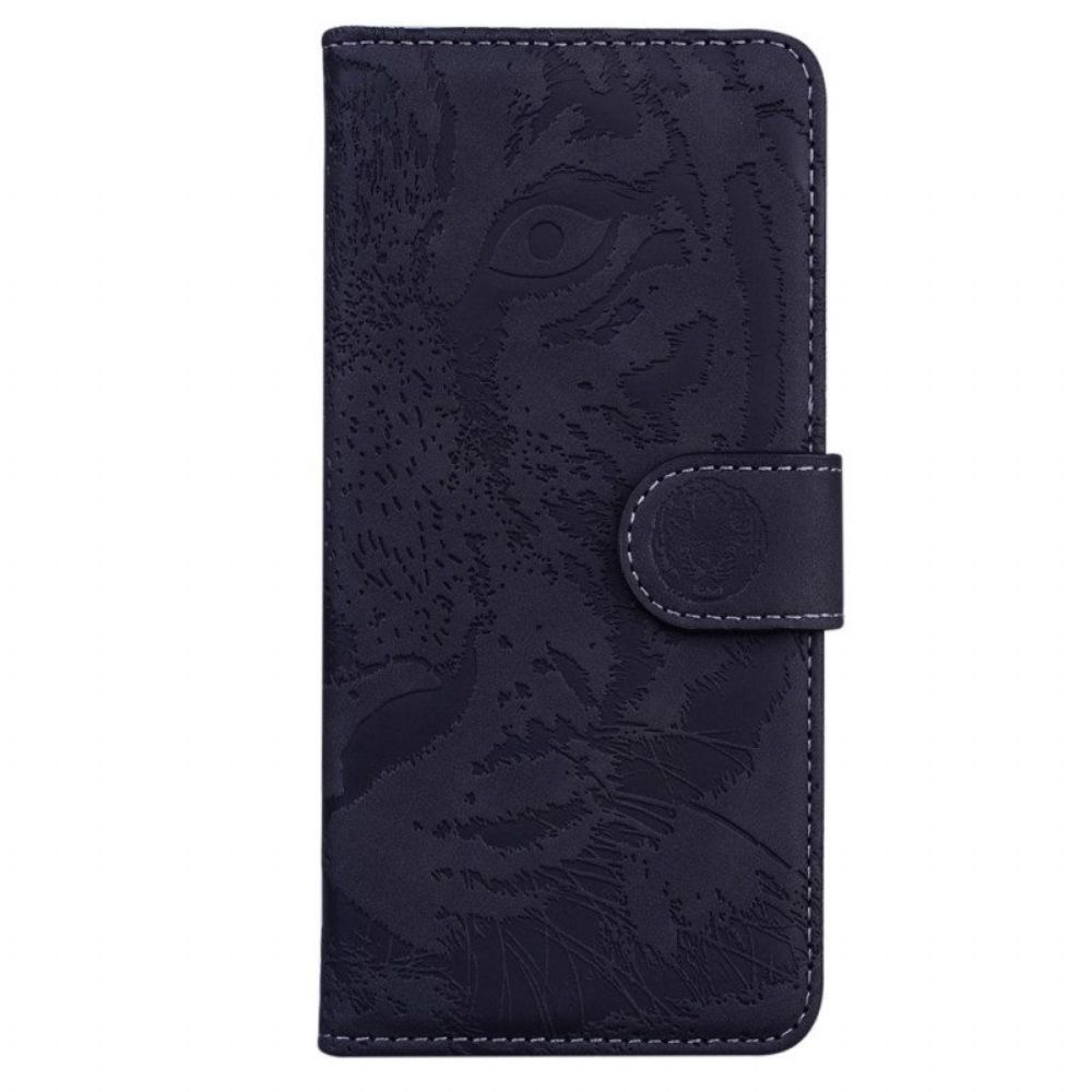 Flip Case Für Samsung Galaxy S23 5G Tiger-fußabdruck