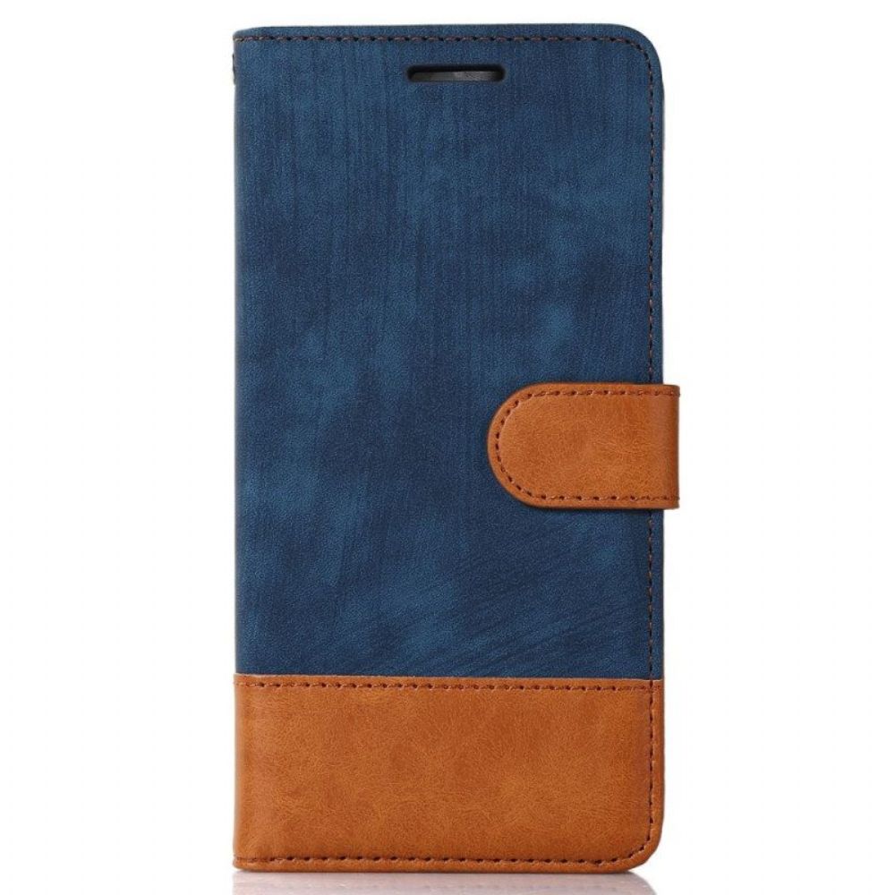 Flip Case Für Samsung Galaxy S23 5G Zweifarbiger Skin-touch