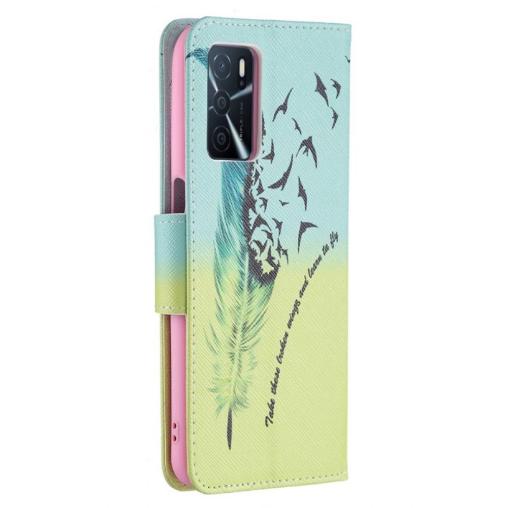 Flip Case Für Oppo A16 / A16s Feder Fliegen Lernen