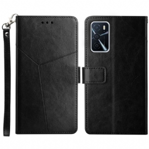 Flip Case Für Oppo A16 / A16s Geo Y Design Leather Style
