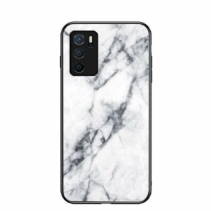 Handyhülle Für Oppo A16 / A16s Marmorfarben Gehärtetes Glas