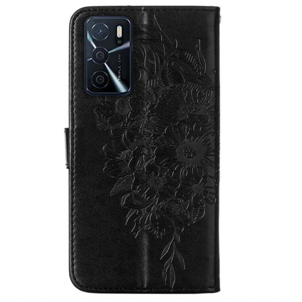 Lederhüllen Für Oppo A16 / A16s Schmetterlingsdesign
