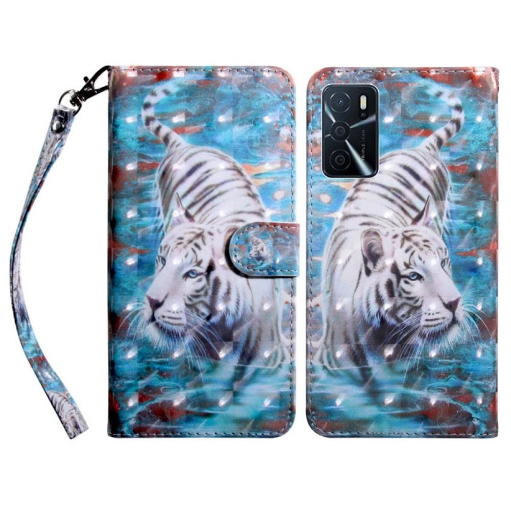 Lederhüllen Für Oppo A16 / A16s Tiger Im Wasser