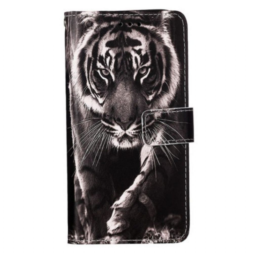 Flip Case Für Samsung Galaxy S23 Ultra 5G Mit Kordel Riemchen-nachttiger