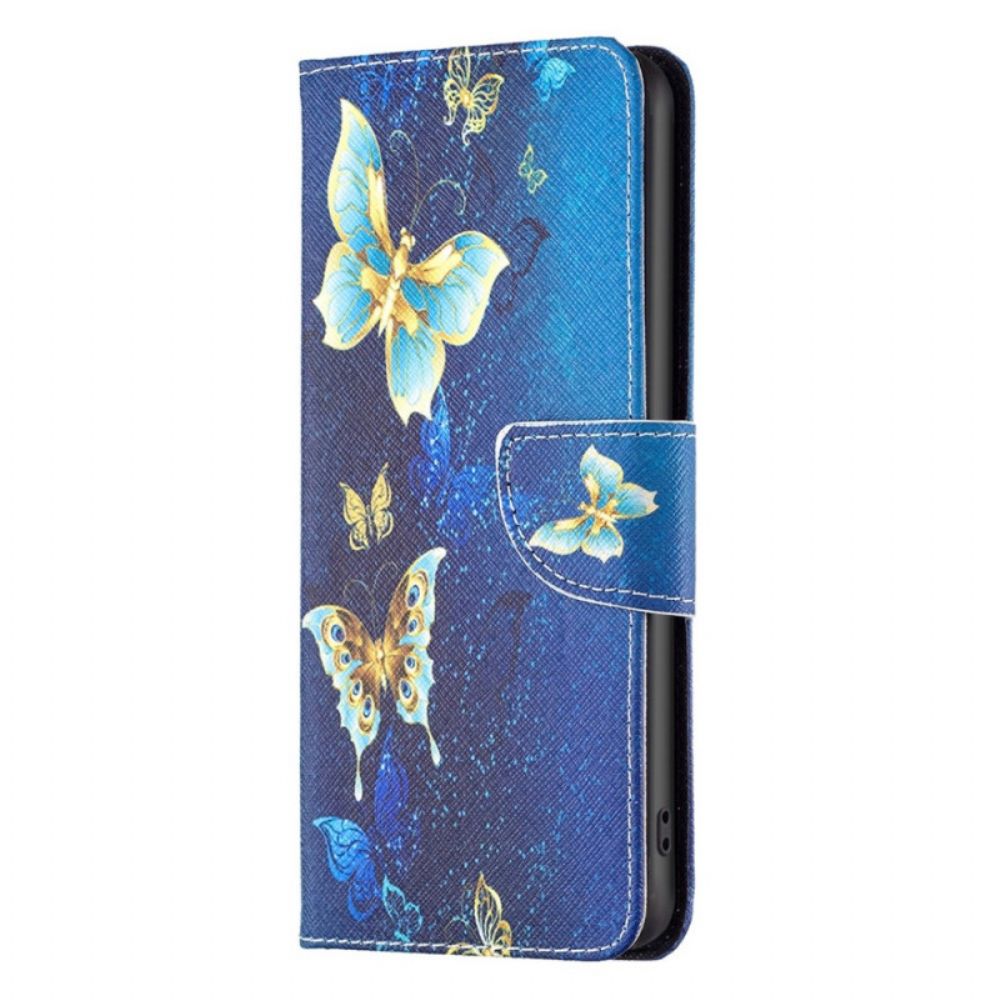 Flip Case Für iPhone 14 Pro Max Fliegende Schmetterlinge