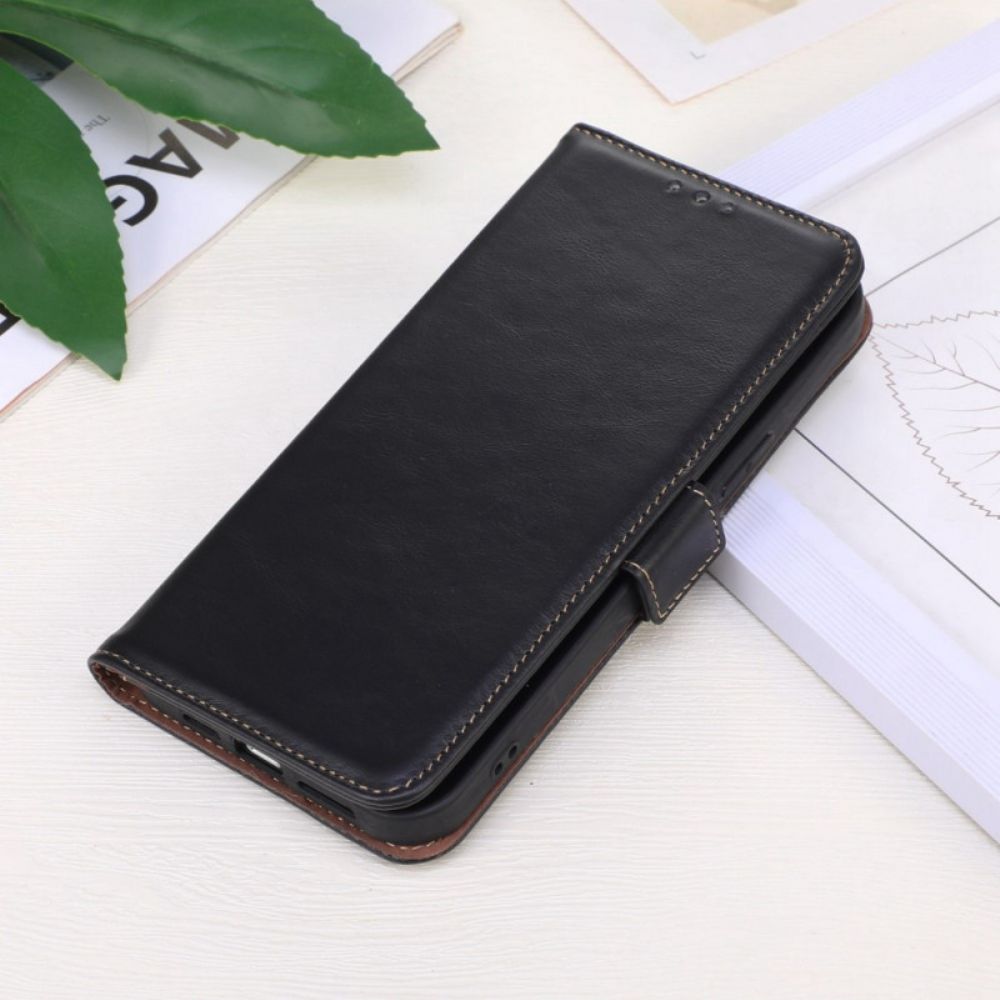 Flip Case Für iPhone 14 Pro Max Rfid-funktion Aus Echtem Leder