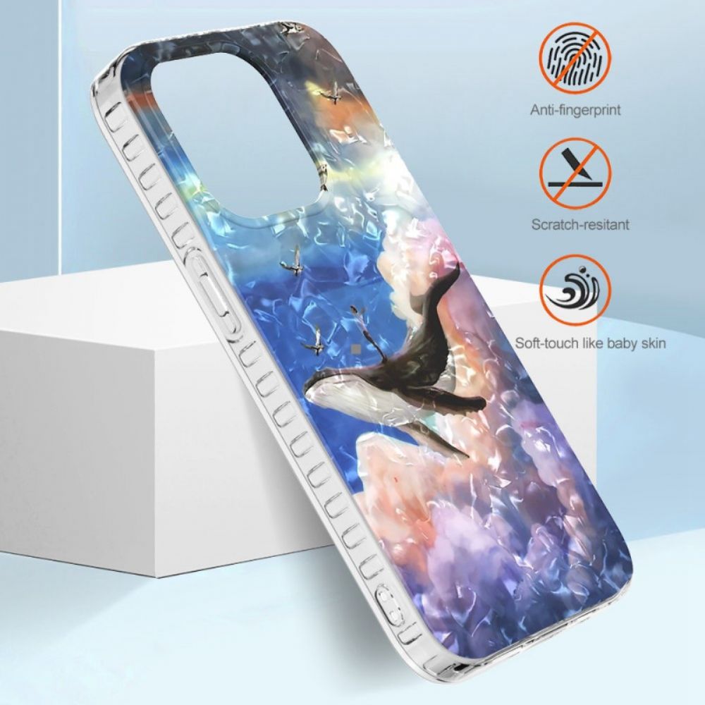 Handyhülle Für iPhone 14 Pro Max Stylischer Wal