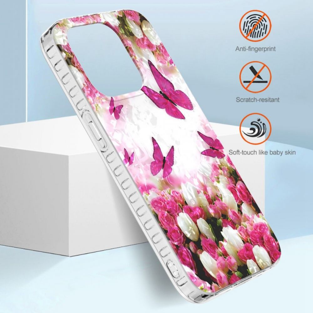 Hülle Für iPhone 14 Pro Max Stylische Schmetterlinge
