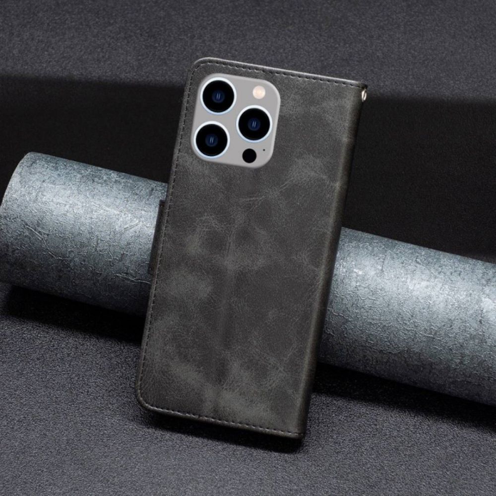 Lederhüllen Für iPhone 14 Pro Max Schräge Schließe