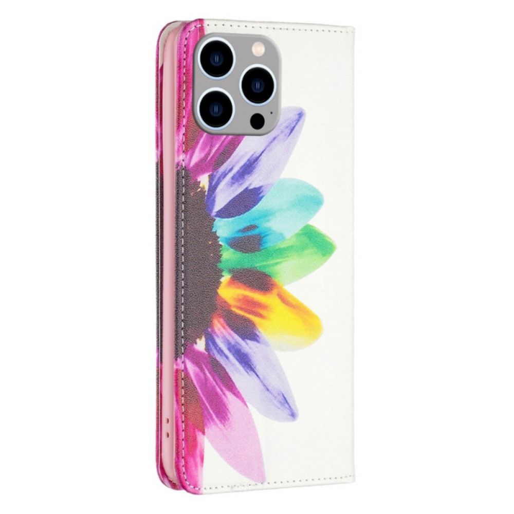 Schutzhülle Für iPhone 14 Pro Max Flip Case Aquarell Blume