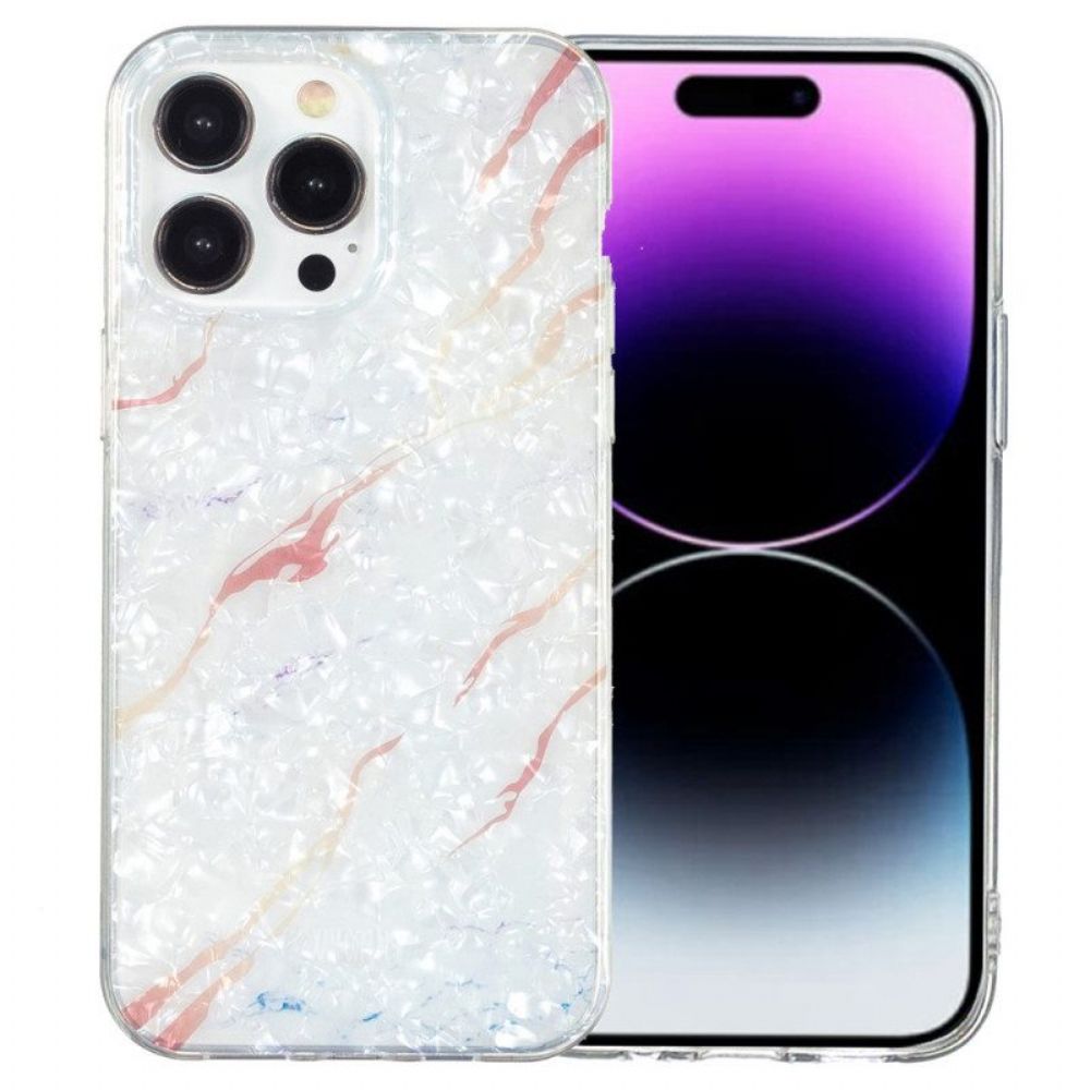 Handyhülle Für iPhone 15 Pro Farbiger Marmor