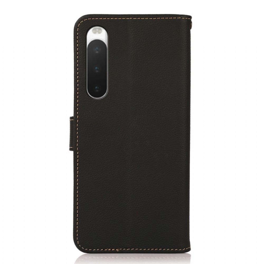 Flip Case Für Sony Xperia 10 IV Echtes Leder Khazneh Rfid