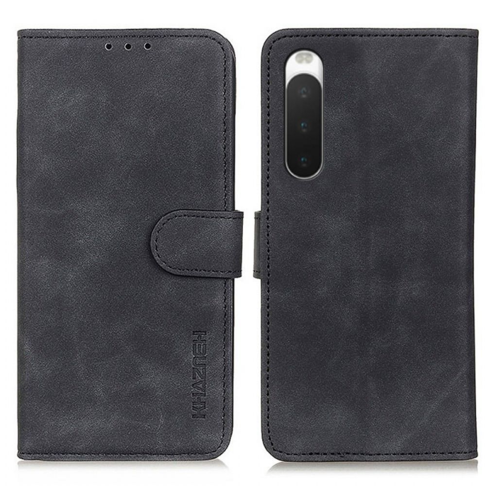 Flip Case Für Sony Xperia 10 IV Vintage Ledereffekt Khazneh