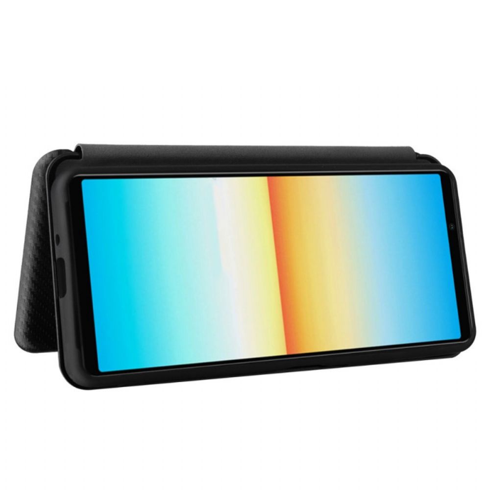 Schutzhülle Für Sony Xperia 10 IV Flip Case Kohlefaserstruktur
