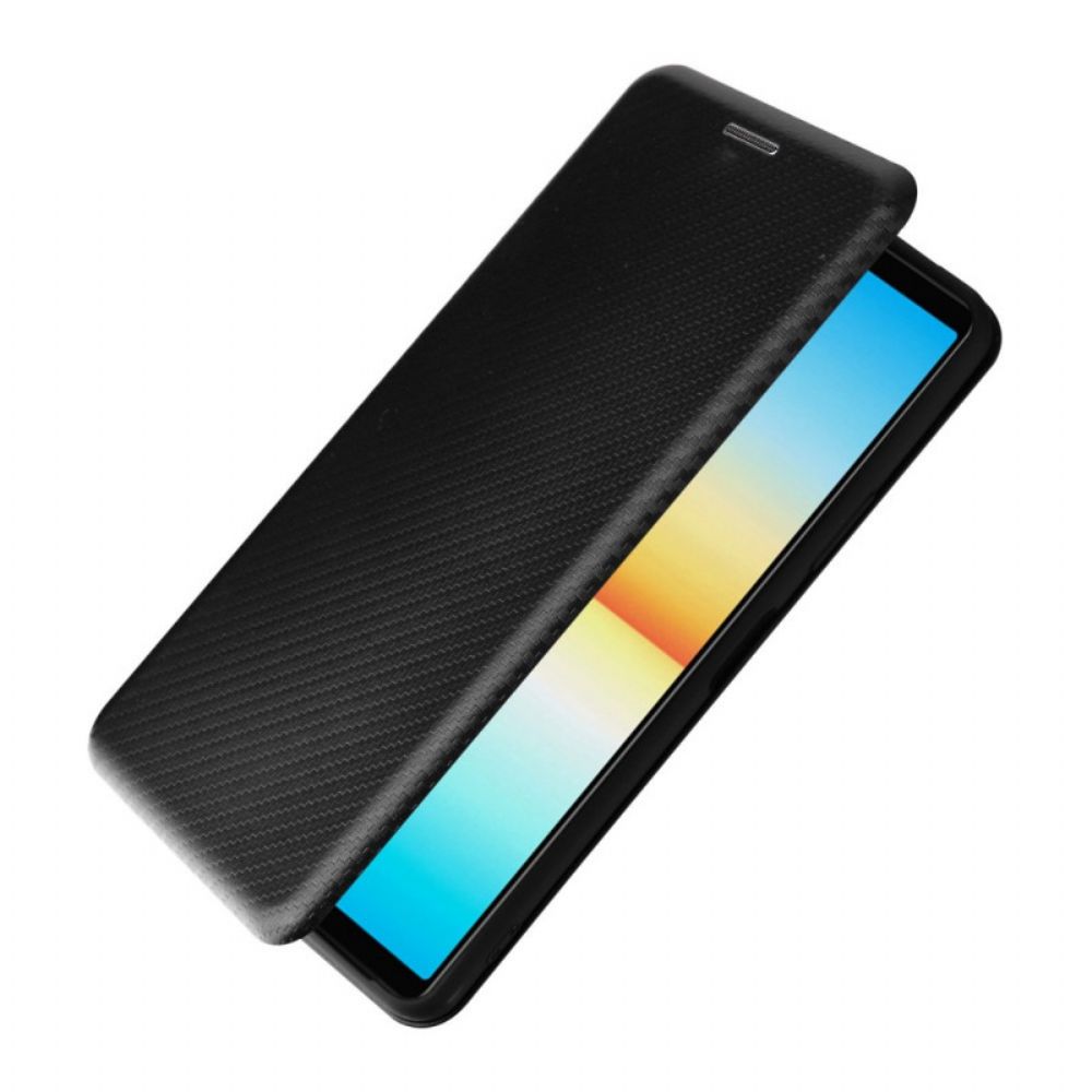 Schutzhülle Für Sony Xperia 10 IV Flip Case Kohlefaserstruktur