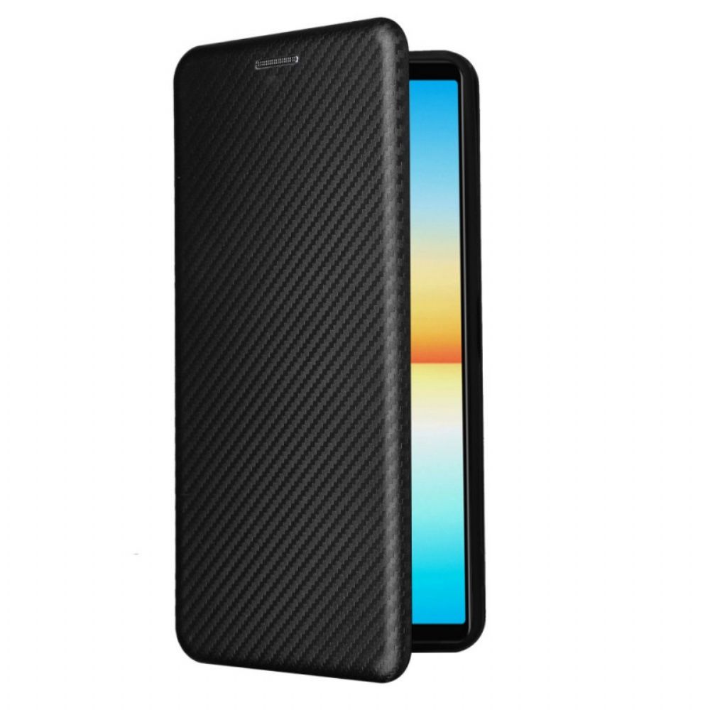 Schutzhülle Für Sony Xperia 10 IV Flip Case Kohlefaserstruktur