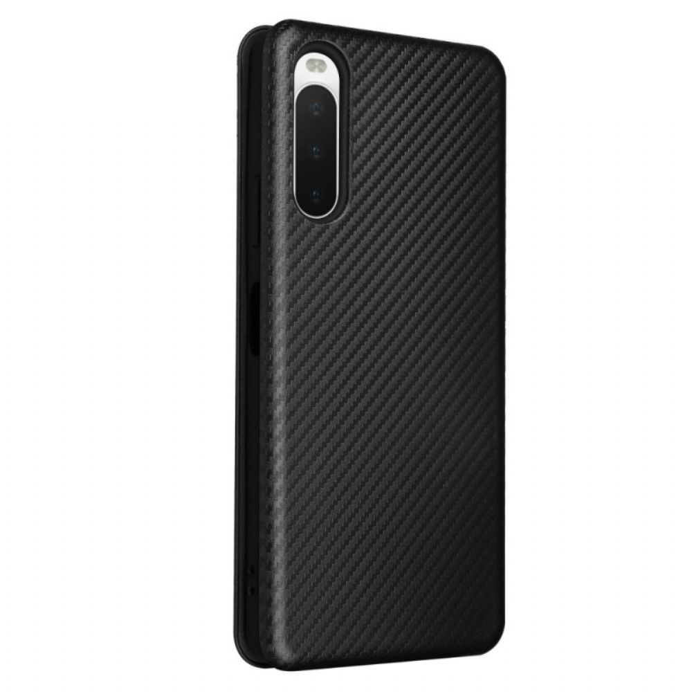 Schutzhülle Für Sony Xperia 10 IV Flip Case Kohlefaserstruktur