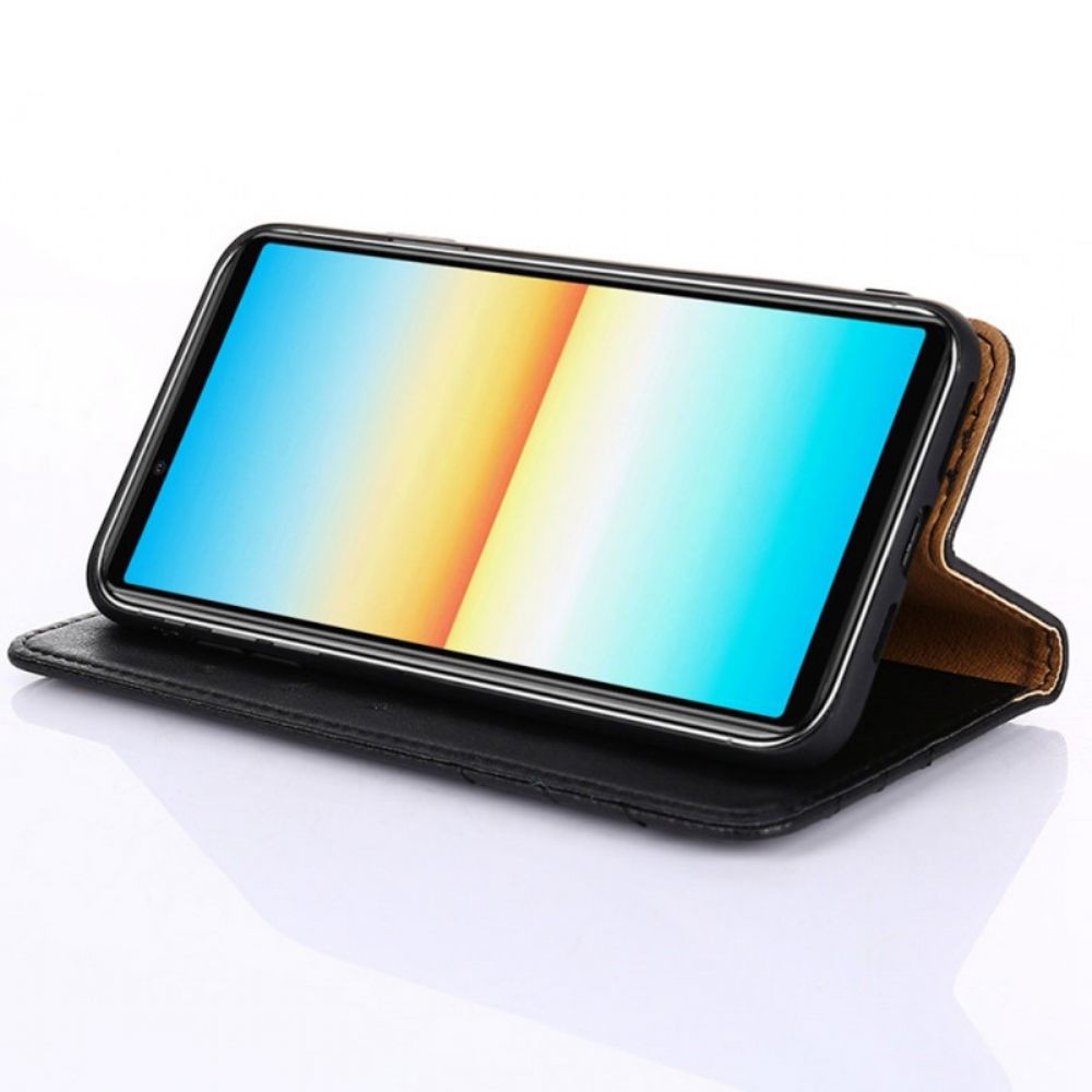 Schutzhülle Für Sony Xperia 10 IV Flip Case Kunstleder Zierniete