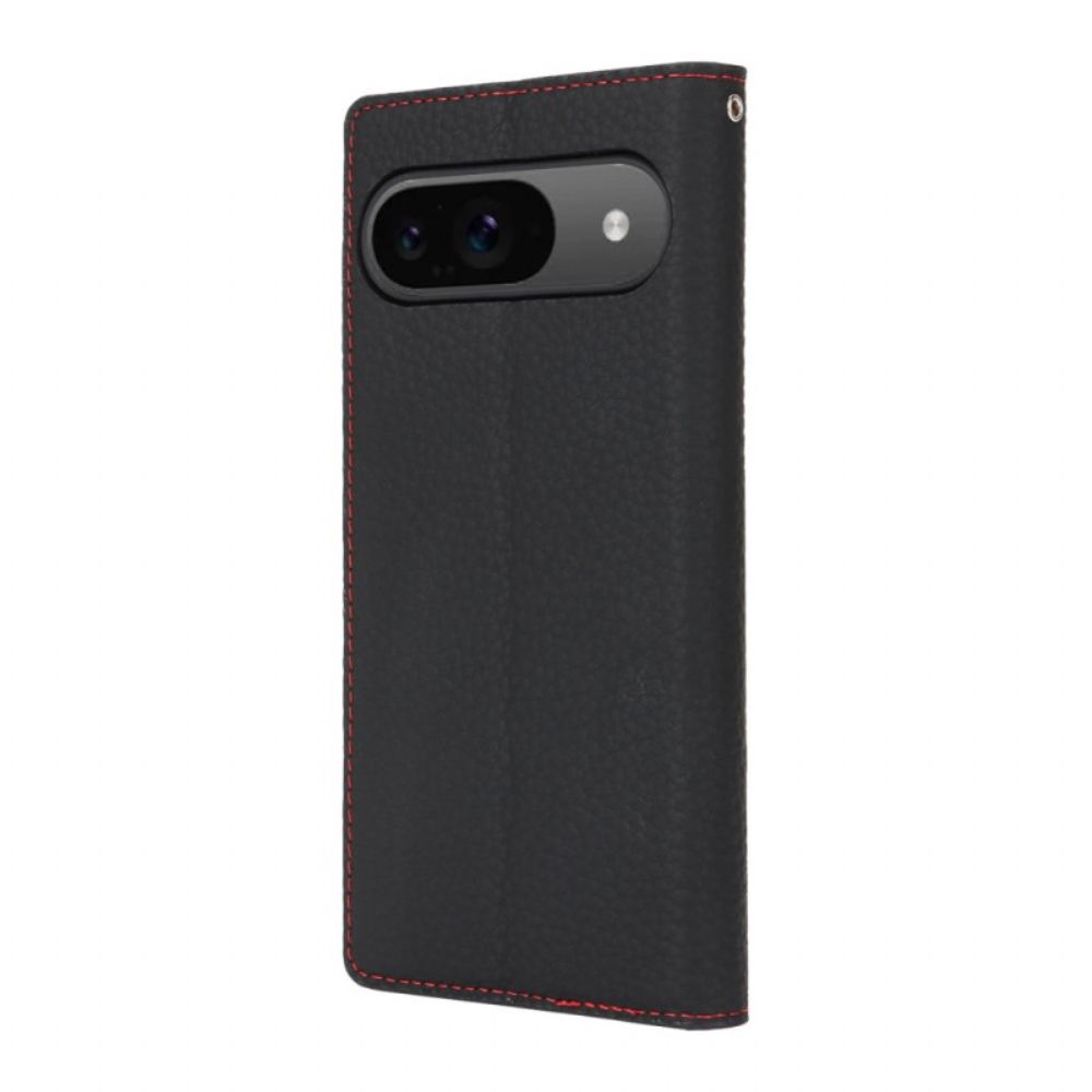 Flip Case Google Pixel 9 Pro Litschi-textur Mit Schultergurt