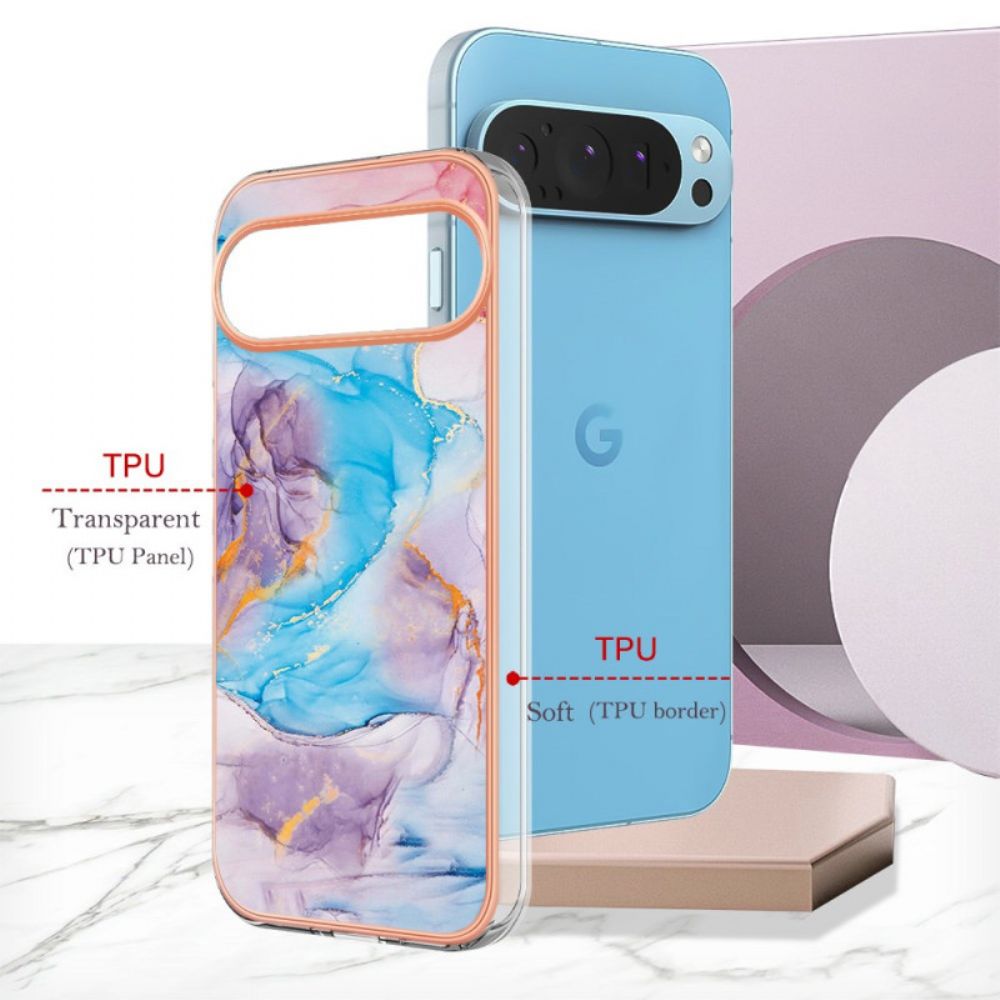 Hülle Google Pixel 9 Pro Handyhülle Blauer Marmor