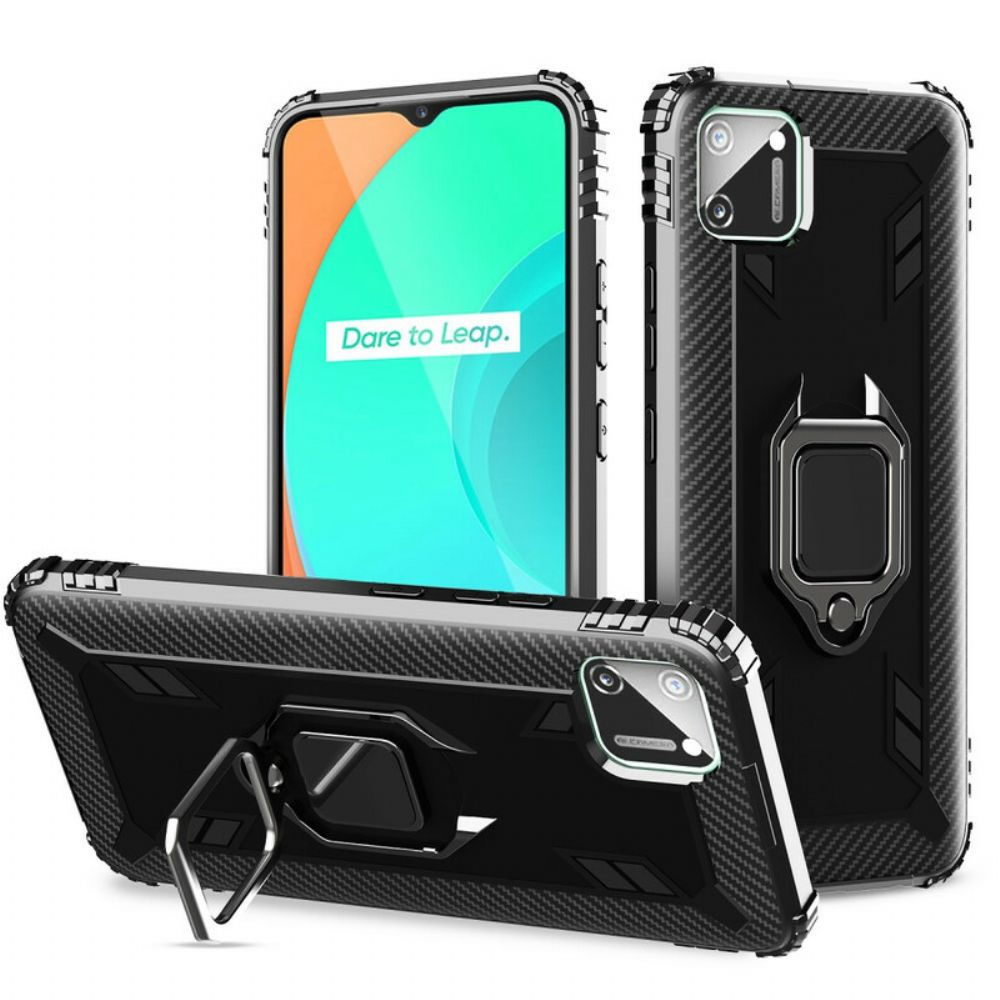 Handyhülle Für Realme C11 Ring Und Kohlefaser