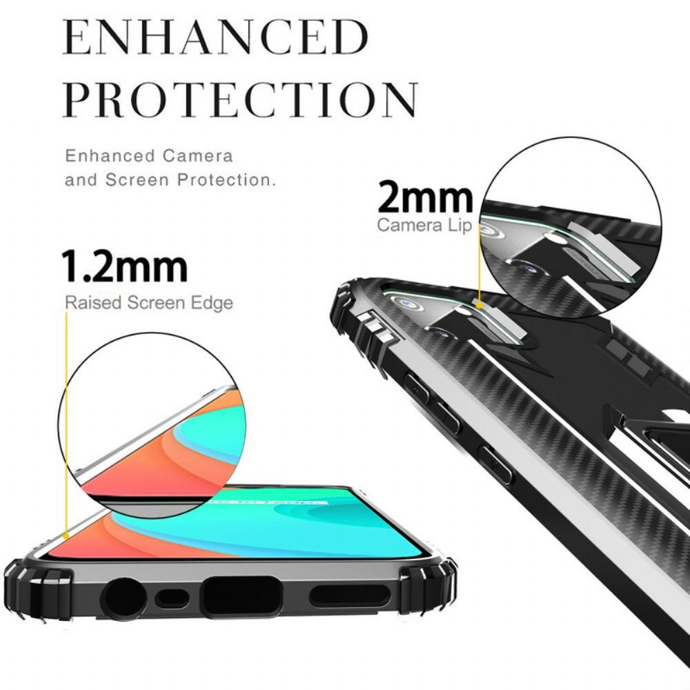 Handyhülle Für Realme C11 Ring Und Kohlefaser